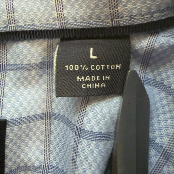 Hart Schaffner Marx Light Blue Windowpane Dress Shirt – Size Large - Picture 6 of 13